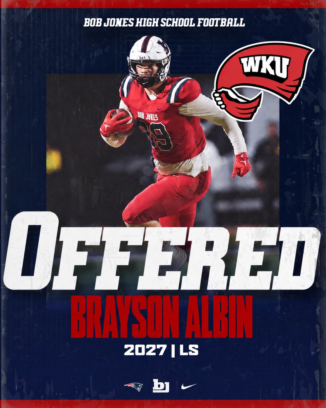 Brayson Albin Western Kentucky Offer Graphic